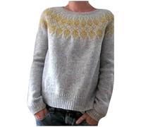 Maglione da donna, elegante, estivo, con stampa a girocollo, oversize, maglione invernale, elegante, casual, per leggings da donna, morbido