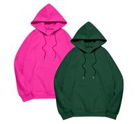 Maglione da donna, elegante, in cotone, con cappuccio, oversize, con cappuccio, camicetta classica, a maniche lunghe, con cappuccio, con cappuccio, Sprotshit, Vino, m