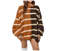Maglione da donna elegante, lavorato a maglia con scollo rotondo, estivo, per maglione invernale, caldo, morbido maglione natalizio, casual, leggings da donna, vintage
