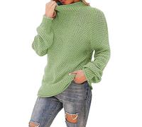Maglione da donna grosso, maglioni in cotone da donna, maglioni pullover di colore puro, casual per uscire top lavorato a maglia comoda maglietta a maniche lunghe autunno e inverno tunica top maglia