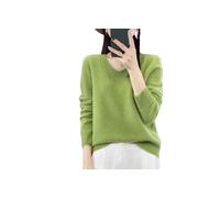 Maglione da donna in lana tinta unita slim fit scollo a V manica lunga pullover maglione caldo morbido lavorato a maglia pullover allentato, Frutta En8, XXL