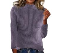 Maglione da donna in tinta unita 2026, maglione autunnale in lana, lavorato a maglia, tinta unita, girocollo, sottile, a maniche lunghe, maglione lavorato a maglia morbida, elegante maglione invernale