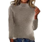 Maglione da donna in tinta unita 2026, maglione autunnale in lana, lavorato a maglia, tinta unita, girocollo, sottile, a maniche lunghe, maglione lavorato a maglia morbida, elegante maglione invernale