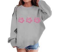 Maglione da donna invernale felpa per bambini, maglione grafico, per ragazze e bambine, grigio., 7-8 Jahre