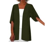 Maglione da donna, leggero, kimono casual, con maniche a sette minuti, con parte anteriore aperta, taglie forti, leggero, con rivestimento in maglia