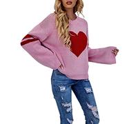 Maglione da donna per autunno, oversize, con stampa a girocollo, oversize, felpa e felpa con cappuccio, per maglione invernale, caldo, lungo, taglie grandi, lavorato a maglia, vintage, foro per il