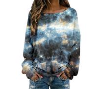 Maglione da donna per feste e Galaxy a maglia Basic, maglietta a maniche lunghe, motivo cielo stellato, stampa con glitter, V rosa., M