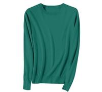 Maglione da donna senza cappuccio di grandi dimensioni a buon mercato felpe lavorato a maglia inverno oversize felpa tinta unita in maglia a maniche lunghe girocollo basic tunica leggera autunno