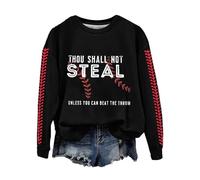 Maglione da donna sotto i 20 anni con scritta "Not Steal Unless You Can Beat The Throw Print Sweatshirt Apparel Short Print Loose Plus Size Top, Nero , S