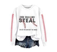 Maglione da donna sotto i 20 anni con scritta "Not Steal Unless You Can Beat The Throw Print Sweatshirt Apparel Short Print Loose Plus Size Top, bianco, XXL