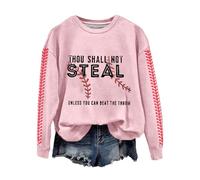 Maglione da donna sotto i 20 anni con scritta "Not Steal Unless You Can Beat The Throw Print Sweatshirt Apparel Short Print Loose Plus Size Top, rosa, L