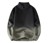 Maglione da lavoro da uomo con scollo a risvolto- Maglione invernale a maniche lunghe, casual, di grandi dimensioni, elegante e chic, taglio ampio, caldo, lavorato a maglia, morbido, confortevole