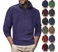 Maglione da ufficio da uomo con mezza zip, leggero, con colletto alla coreana, maglioni da lavoro per passeggiate all'aperto, pullover alla moda per i giorni feriali, vestibilità regolare, felpa a