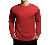 Maglione da uomo 5XL, tinta unita, maglione invernale, girocollo, a maniche lunghe, larghe, casual, casual, a maniche lunghe, Colore: rosso, XXL