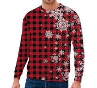 Maglione da uomo a maglia con scollo rotondo per il tempo libero, perfetto per gli strati o come stile autonomo, ideale, Colore: rosso, L