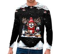 Maglione da uomo a maglia con scollo rotondo per il tempo libero, perfetto per gli strati o come stile autonomo, ideale, Nero , XXL