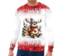 Maglione da uomo a maglia con scollo rotondo per il tempo libero, perfetto per gli strati o come stile autonomo, ideale, bianco, L