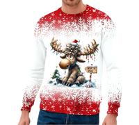 Maglione da uomo a maglia con scollo rotondo per il tempo libero, perfetto per gli strati o come stile autonomo, ideale, bianco, XXL