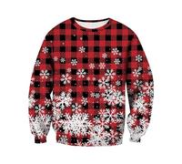 Maglione da uomo a maglia con scollo rotondo per il tempo libero, perfetto per gli strati o come stile autonomo, ideale, Colore: rosso, M