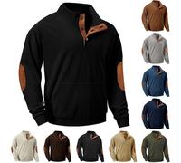 Maglione da uomo a maglia grossa, maglione Henley in velluto a coste, maglione casual pullover maglione con bottoni a V felpe con collo a lupetto felpa leggera a maniche lunghe, AG., M