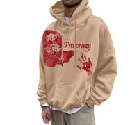 Maglione da uomo a maniche lunghe con scritta in inglese "Problem Solved Problem", stile casual, stile hip hop, girocollo, costume di carnevale, O kaki, L