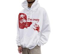Maglione da uomo a maniche lunghe con scritta in inglese "Problem Solved Problem", stile casual, stile hip hop, girocollo, costume di carnevale, O bianco., XXXL