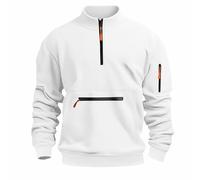Maglione da uomo a maniche lunghe intelligente da uomo con mezza zip maglioni casual a maniche lunghe pullover felpa da lavoro maglione a costine felpe sportive sportive con tasche con zip felpa cargo