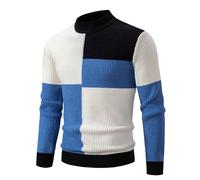 Maglione da uomo con collo a tartaruga maglione a blocchi di colore da uomo slim fit maglione a collo alto maglione a collo alto da uomo girocollo slim fit maglione da uomo maglione da uomo UK, bianco