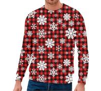 Maglione da uomo con scollo rotondo per il tempo libero, perfetto per gli strati o come stile autonomo, ideale, Colore: rosso, XL