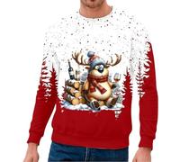 Maglione da uomo con scollo rotondo per il tempo libero, perfetto per gli strati o come stile autonomo, ideale, bianco, L