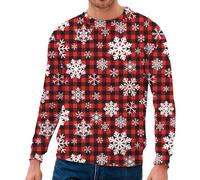 Maglione da uomo con scollo rotondo per il tempo libero, perfetto per gli strati o come stile autonomo, ideale, Colore: rosso, 5XL