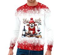 Maglione da uomo con scollo rotondo per il tempo libero, perfetto per gli strati o come stile autonomo, ideale, bianco, M