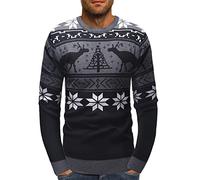Maglione da uomo con stampa brutta, maglione da uomo europeo e americano, per inverno, Natale, collo di cervo, caldo, per vacanze, allenamento, regali di Natale, Nero , M