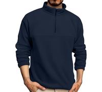 Maglione da uomo con zip a 1/4, a maniche lunghe, funzionale, caldo, da trekking, leggero, a maniche lunghe, funzionale, traspirante, per palestra, fitness, allenamento, Activewear, Blu scuro, XL