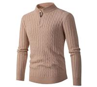 Maglione da uomo con zip a un quarto, maglione a collo alto da uomo invernale con cerniera a 1/4 maglia top a maniche lunghe pullover maglioni da uomo con colletto alla coreana a maniche lunghe