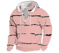 Maglione da uomo girocollo con cappuccio da uomo con cerniera a un quarto e stampa uniforme felpa con cappuccio tinta unita sport e attività all'aperto per tutti i giorni vacanze streetwear felpa