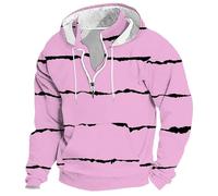 Maglione da uomo girocollo con cappuccio da uomo con cerniera a un quarto e stampa uniforme felpa con cappuccio tinta unita sport e attività all'aperto per tutti i giorni vacanze streetwear felpa