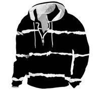 Maglione da uomo girocollo con cappuccio da uomo con cerniera a un quarto e stampa uniforme felpa con cappuccio tinta unita sport e attività all'aperto per tutti i giorni vacanze streetwear felpa