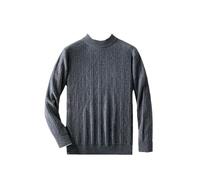 Maglione da uomo in 100% lana merino con collo a lupetto a rombo maglione maglione invernale spesso termico business casual top, Grigio scuro9, S