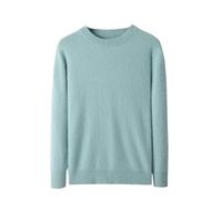 Maglione da uomo in cashmere con scollo rotondo lavorato a maglia di grandi dimensioni maglione a maniche lunghe, Menta, S
