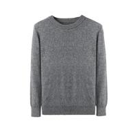 Maglione da uomo in cashmere con scollo rotondo lavorato a maglia di grandi dimensioni maglione a maniche lunghe, Grigio scuro9, XXL