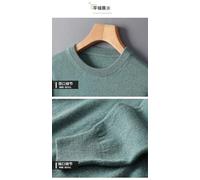 Maglione da uomo in lana e cashmere tinta unita O-collo invernale casual di grandi dimensioni pullover lavorato a maglia, Pasta di fagioli rossi., XXL