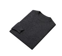 Maglione da uomo in lana e cashmere tinta unita O-collo invernale casual di grandi dimensioni pullover lavorato a maglia, Grigio scuro9, XL