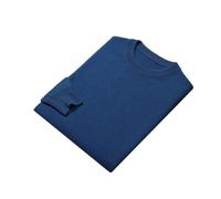 Maglione da uomo in lana e cashmere tinta unita O-collo invernale casual di grandi dimensioni pullover lavorato a maglia, Blu foschia, M