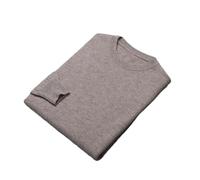 Maglione da uomo in lana e cashmere tinta unita O-collo invernale casual di grandi dimensioni pullover lavorato a maglia, Lighttan, M