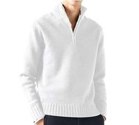 Maglione da Uomo in Maglia Felpa con Mezza Zip Maniche Lunghe Invernale Slim Fit Basic in Cashmere Lavorato a Maglia Elegante Maglione Collo Alto Maglioni Uomo Firmati Maglioni