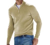 Maglione da uomo in misto lana pullover leggero e confortevole a maniche lunghe top pullover maglione invernale da passeggio maglione da esterno con colletto dritto felpa calda camicia casual