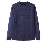 Maglione da uomo Pullover Tinta unita Caldo Girocollo Maglione Camicia Maniche Lunghe Leggero Comodo Pullover Basic, S-56 Navy, XL