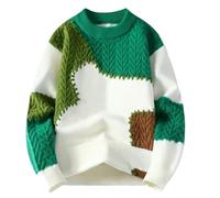 Maglione da uomo spesso lavorato a maglia casual a girocollo a maniche lunghe Chunky Twist Knit Pullover, EN8, L