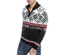 Maglione da Uomo Stile Norvegese Pullover con Collo alto in Cotone